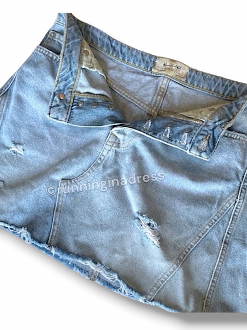 NWOT Free People We The Free Montauk Denim Mini Skirt 29 / 8 Coastal Cowgirl - Picture 6 of 10